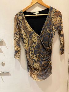 Printed mesh imported Wrap Top - Unique Design