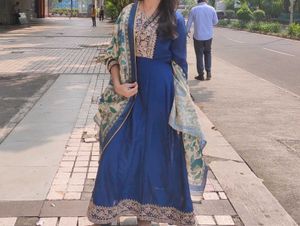 Elegant Blue Embroidered Kurta Set