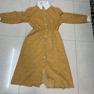 A Mustard Colour Senthetic Dress