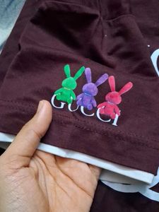 Cute Graphic Tee with Bunny Design