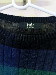 HER Women&#39;s Striped Knit Sweater