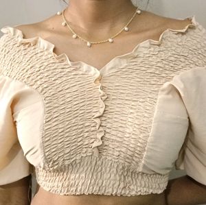 Beige Crop Top