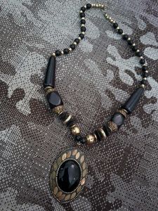 Black &amp; Gold Statement Necklace