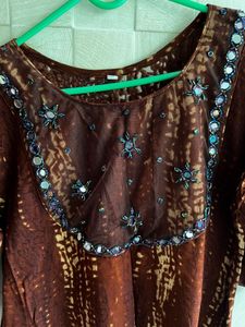 Embellished Brown Kurta