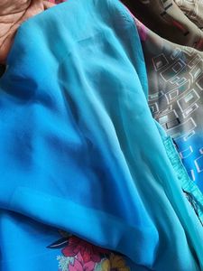 Floral Print Chiffon Saree