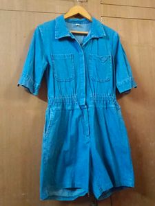 Denim Short Sleeve Romper