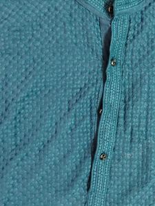 Men&#39;s Blue Embroidery Kurta
