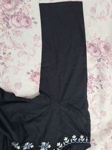 Branded Black Flower embroidery Cotton Top