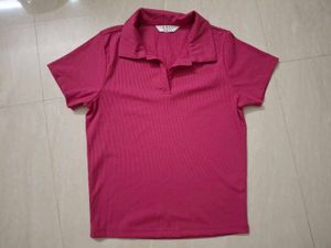 [SIZE~S]Pink polo T-shirt🌷