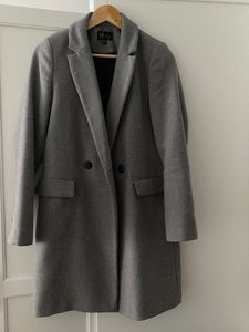 Zara Gray Wool Blend Coat