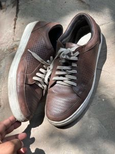 Brown Leather Sneakers Uk10