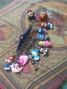 Pack of 6 Cartoon Keychain