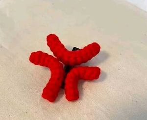 Red Crochet Hair Clips- Set Of 2