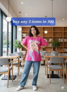 Pink Miss Piggy Graphic OversizedTee