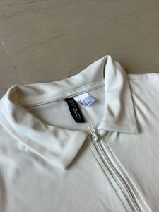 White Double Zip-Up Polo Shirt