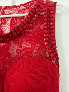 Sexy Red Lace Gown