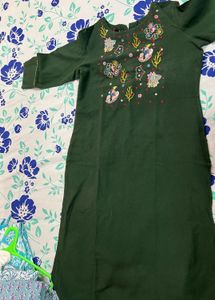 Dark Green Kurta Set