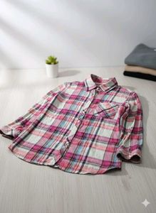 Pink Plaid Flannel Shirt
