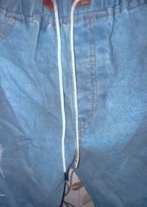 Distressed Denim Joggers