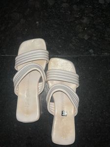 Square Toe Strap Beach Slides - Size 38