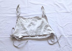 Grey Satin Crop Top 🩶