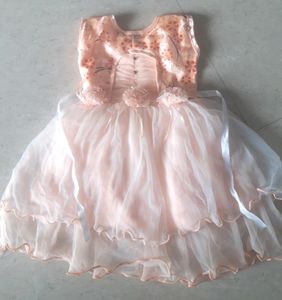 Light Peach Baby Girl Frock