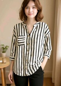 🫶Striped Button-Up Top,
