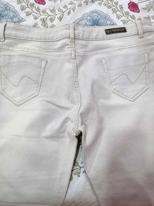 Beige Denim Jeans