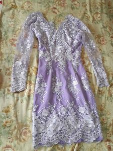 Lavender Bodycon Lace Dress