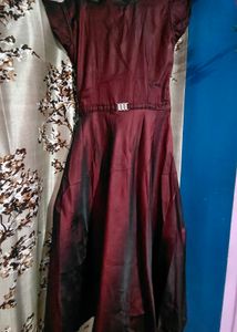 Burgundy Fit & Flare Dress