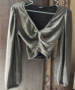 Stylish Crop Top Shimmer Pattern