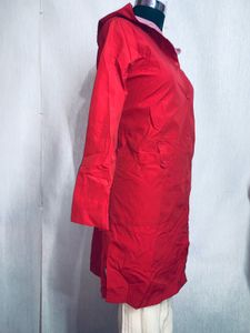 Red Hooded Rain Coat lenth 36