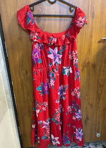 Floral Red Dress
