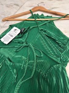 Emerald Green Halter Mini Dress