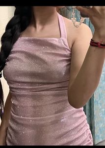 New Me Halter Neck Shimmer Dress