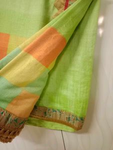 Lime Green Saree