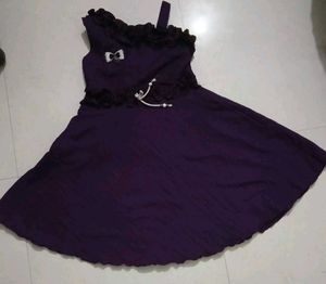 Purple One-Shoulder Party Dress