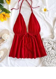 Red Halter Top
