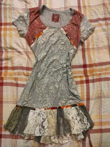 Unique Patchwork Mini Dress