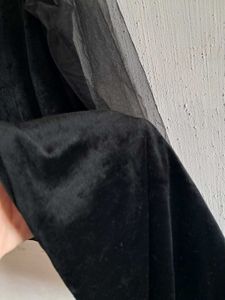 Black Velvet Dress with Sheer Sleeves