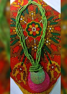Green And Pink Moti Necklace