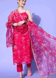 Pink Kurti Set With dupatta