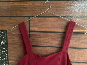 Burgundy Fit &amp; Flare Dress