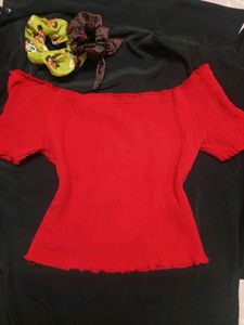 Bardot Red 🍒 Hot Top