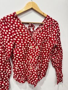 Red Polka Dot Top