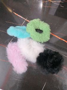 Fuzzy Scrunchie Set