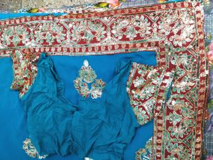 Blue Embellished Saree