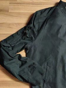 Black Bomber Jacket with U.S. Patch