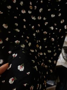 Midnight Floral Ribbed Top