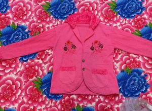 Cozy Pink Winter Jacket with Floral Embroidery